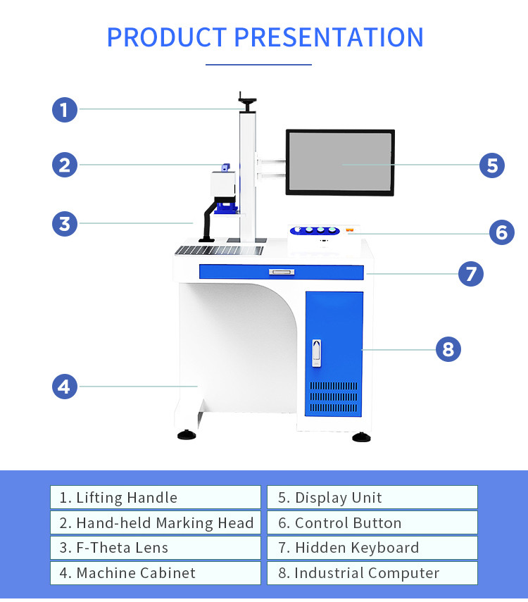 20w 30w 50w Fiber Laser Marking Machine Mini Portable Laser Engraving Machine