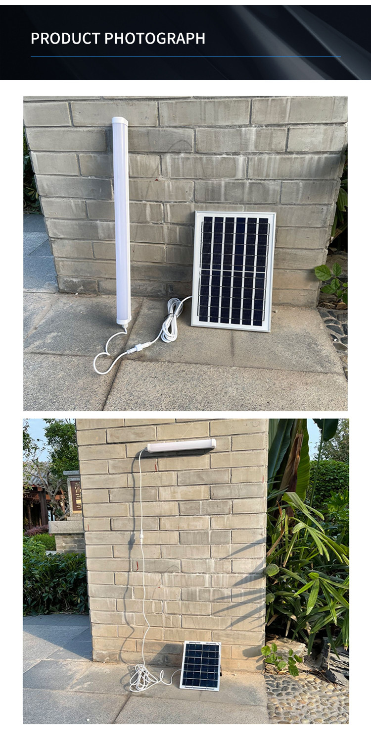 Human Body Induction 60cm Solar LED Tube Light 10w 6v Panel Outdoor