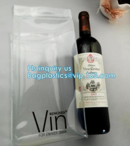 Ice gel pack PVC Can bottle wine cooler bag, Promotional PVC Ice bag for wine,