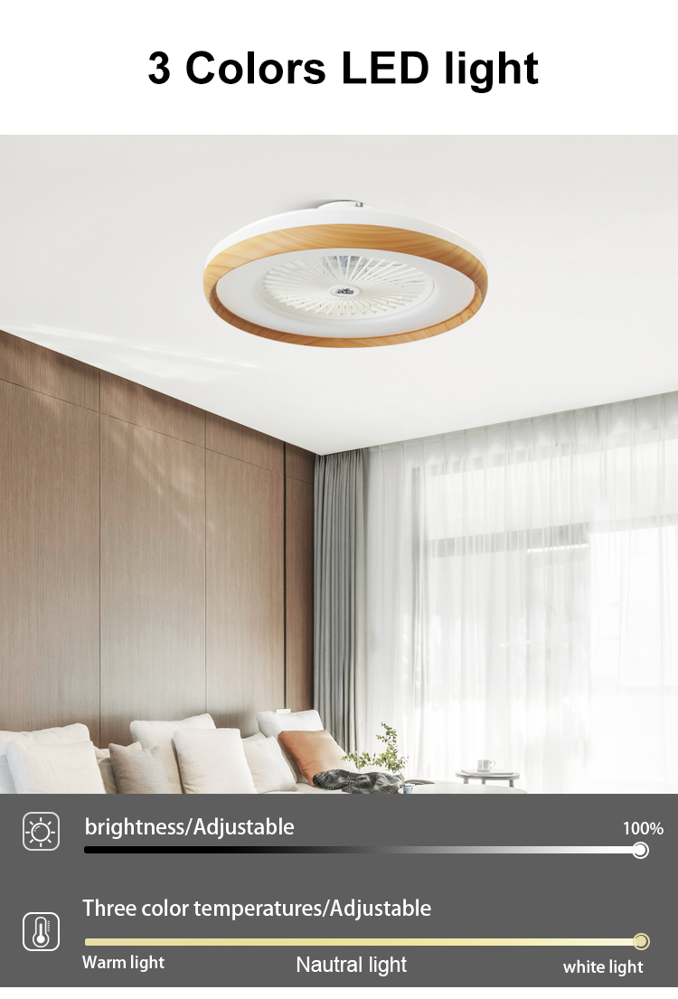 3000-6000k LED Ceiling Fan for Bedroom CB Certified and Mountable on Ceiling Box