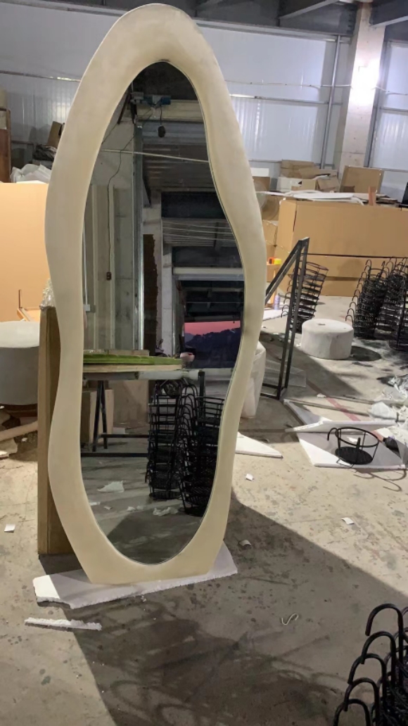 Asymmetrical Backlit Tall Lighted Mirror Floor Length Custom