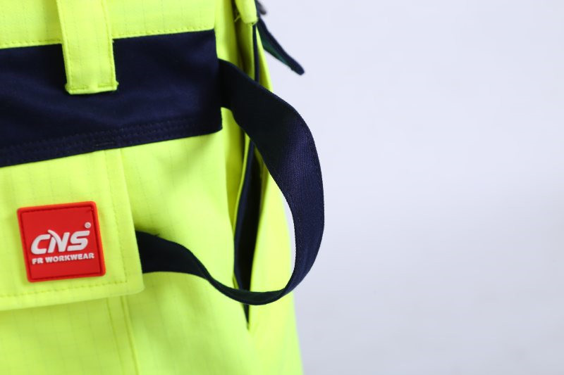 290gsm light weight arc protection Fire proof Bib Trousers , EN20471 HIVIS Flame Resistant Bib Pants