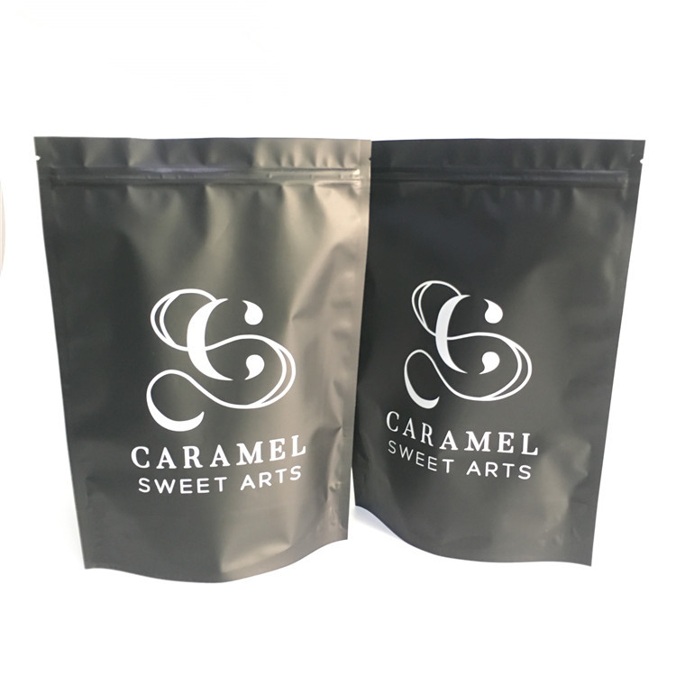 Matte Stand Up Tea Bags Packaging Plastic Zipper Coffee Bag With One Way Degassing Valve