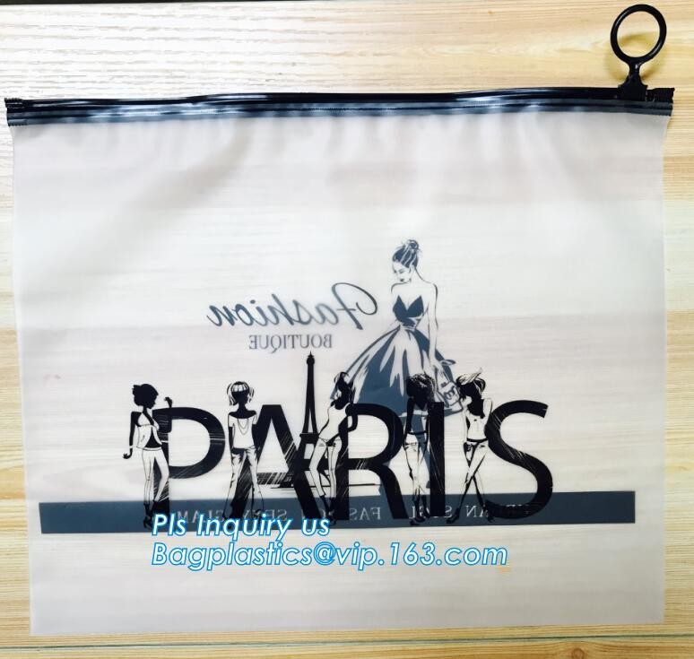 underwear bra packaging slider Zip lockkk bags, customized slider zipper bag, top slider zipper bag zipper silver foil garm