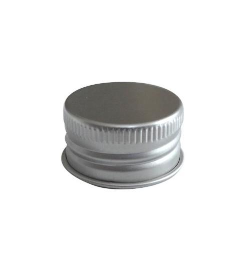 Φ28 Round Natural Color Threaded Aluminum Cap 28*15mm With PE Gasket Metal