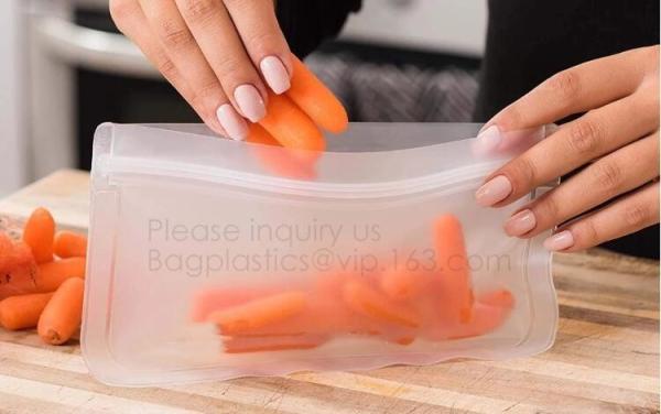 Leakproof Reusable Storage Bags Extra Thick FDA Grade PEVA Zip lockk Bags,keep