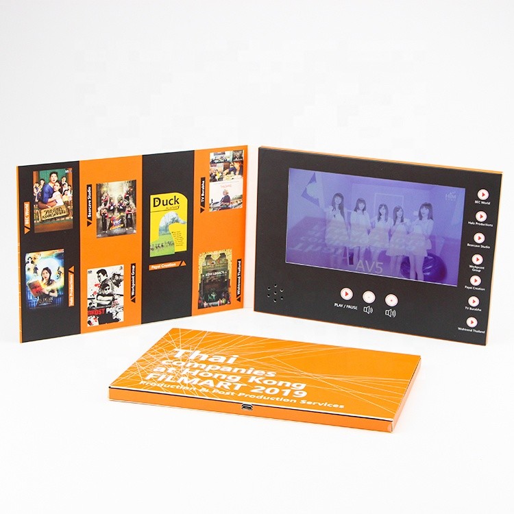 Lcd Video Book Advertising Video Book 2.8inch Customized Printing Lcd Screen Video Brochure