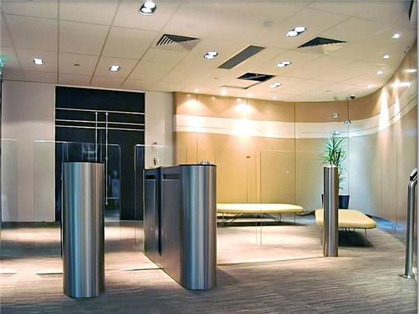 Fingerprint SS Access Control Turnstiles , Mechanical Anti Pinch Automatic Turnstile Gate