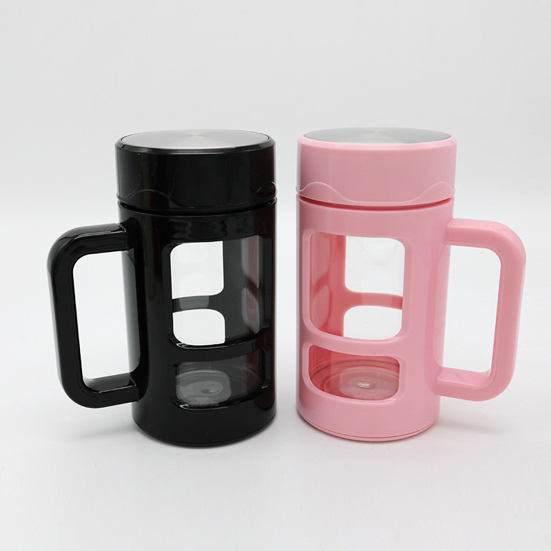 Office Insulated Thermos Personalized Glass Cup 480ml Heat Resistant