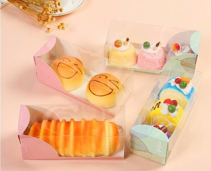 Wholesale custom Paper Cookies packing Cake Box with PVC window,Wholesale Plastic Square Birthday Wedding Packaging Clea