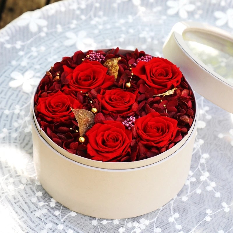 Luxury Gift Real Preserved Roses In Velvet Box That Lasting 3 Years real rose gift Natural Fresh flower rose