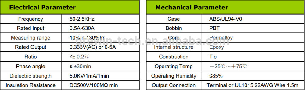 rated input 5a 100a 250a 400a split core current transducer for current measurement