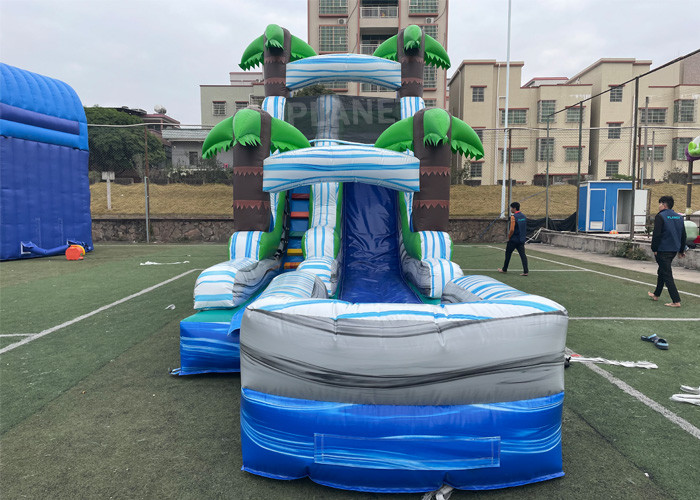 0.55mm PVC Tarpaulin Inflatable Water Games With Slides