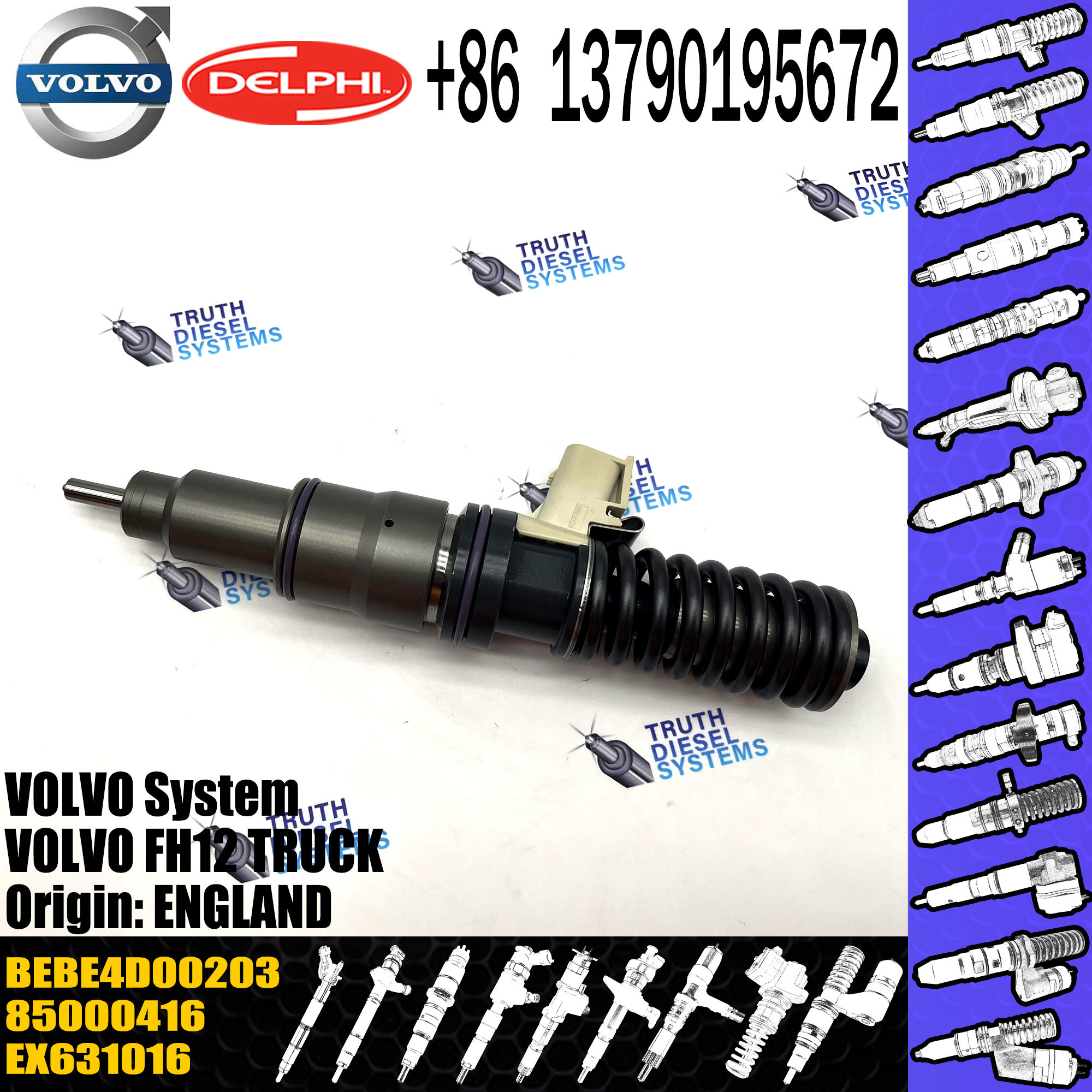 Direct Sale Diesel Fuel Injector 20547350 85000416 EX631016 BEBE4D00203 For VOL FH12 TRUCK