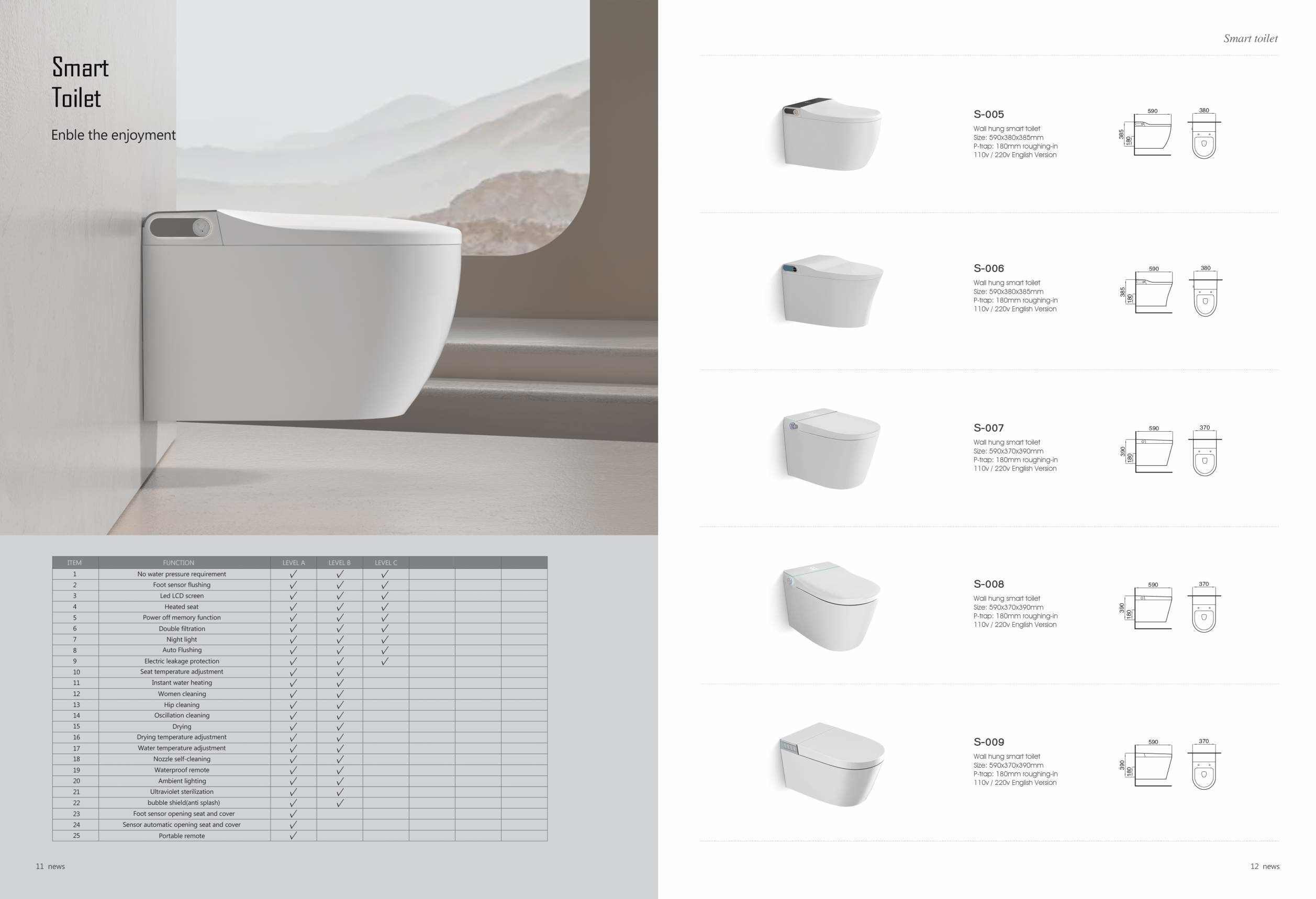 Ceramic Auto Flush One Piece Intelligent Bidet Toilet Electric for Bathroom