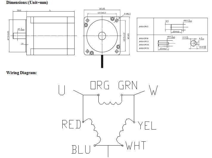 1.2°86mm 3phase Hybrid Stepper Motor-NEMA34