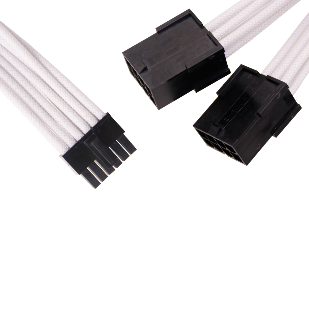 High Quality Computer Card RTX Graphics 3.0 Series 12p to double 8p 18AWG White Extension Cords Graphics Card Stripped