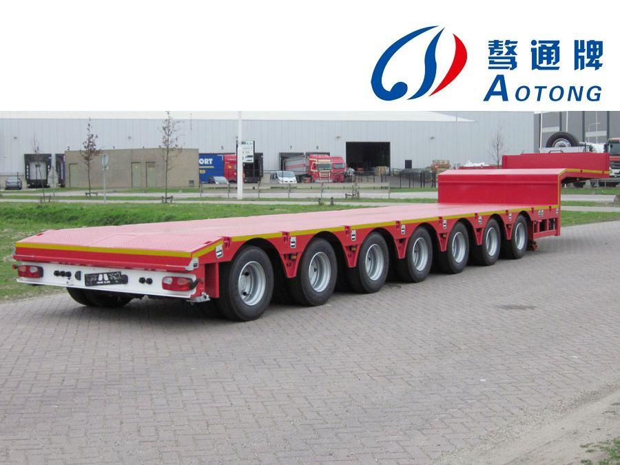 100ton Detachable Gooseneck Dropdeck Semi-Trailer for 5 Axle Steering Low Bed Trailer