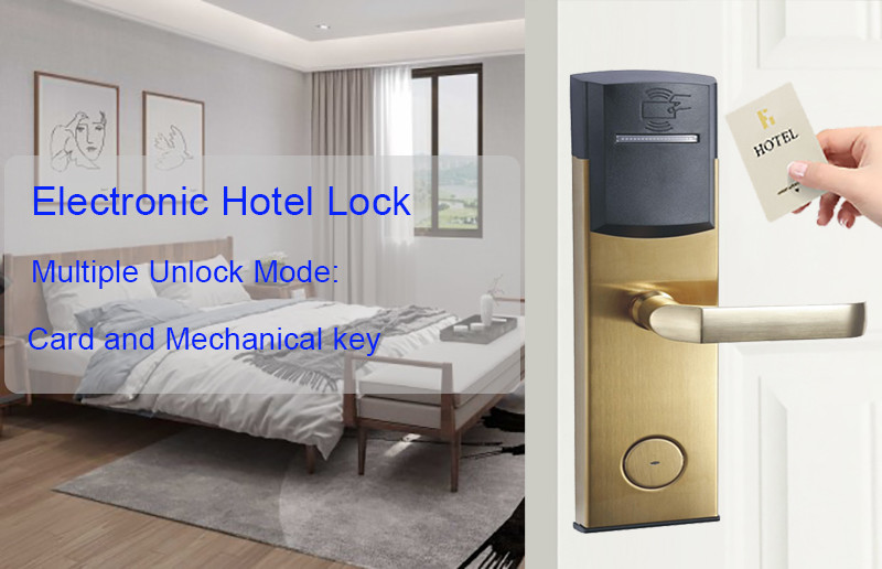 Stainless Steel MF1 Electronic Security Door Lock 285mm Smart Card Door Lock