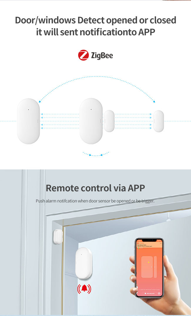 30mA Smart Zigbee Door Sensor Hub Required Zigbee Door Switch