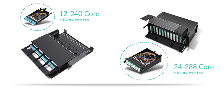 Fiber Optic MPO Patch Panel HD 1U 2U 4U With 72 Port 64 Port 48 Port