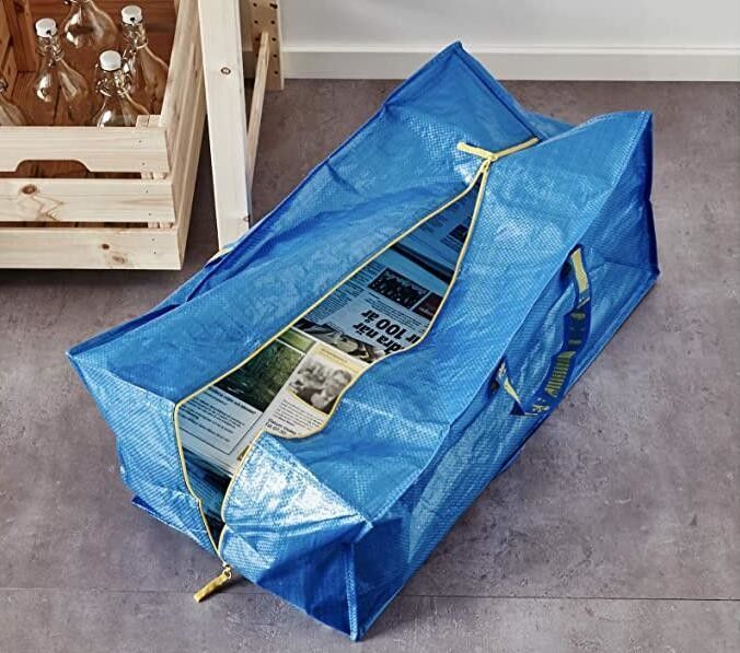 Travel Tote Should Handle Bags, Grid Bag with Zipper 160 GSM Big PP Laminated Non Woven Zipper Bag Large Luggage Bag