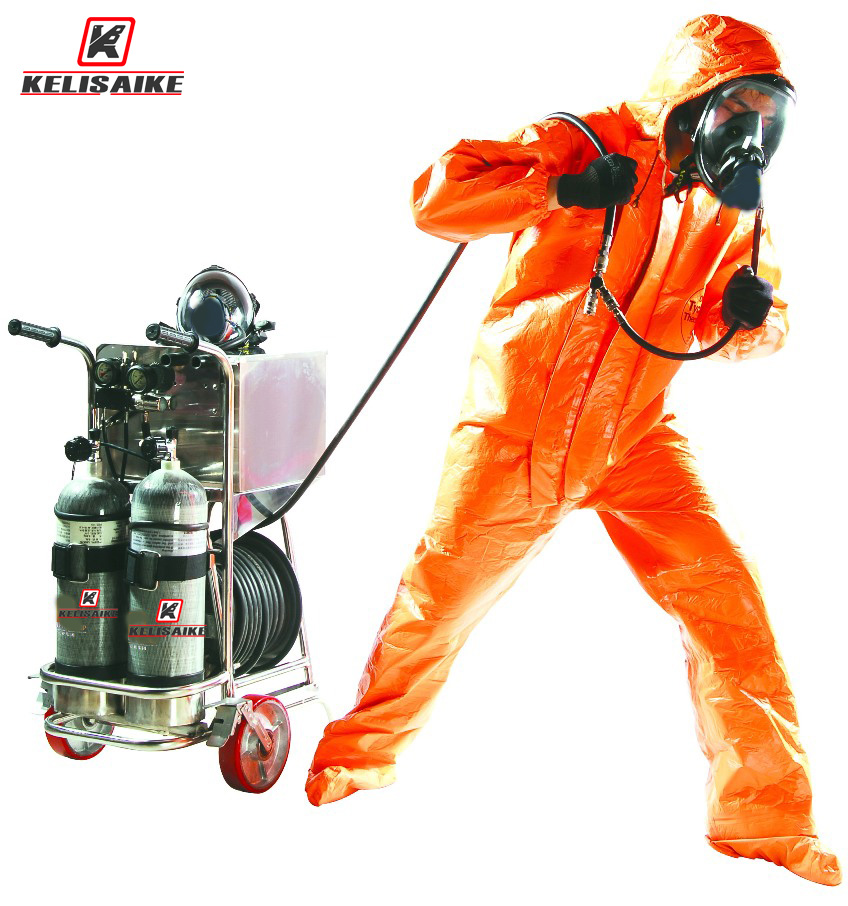 Long Tube Trolley Mounted Breathing Apparatus SCBA 6.8L with Movable Wheeled Cart