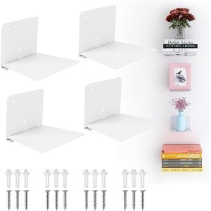 Single-side Bracket Wall Shelf Set of 4 for Nursery Floating Book Storage