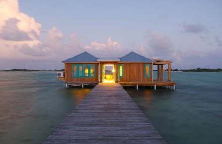Prefab Homes In Light Gauge Steel Framing System With Fiber Cement Board Cladding Overwater Bungalow In Maldives