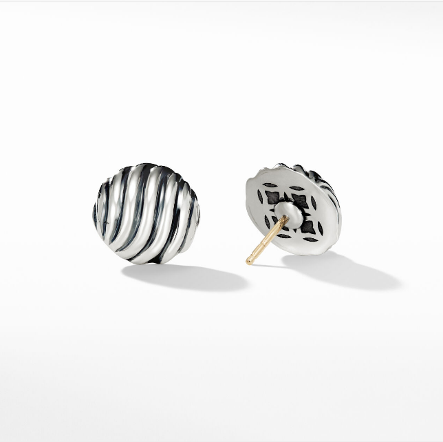 OEM Sculpted Cable Stud Earrings 18K Gold Plated Stainless Steel Studs