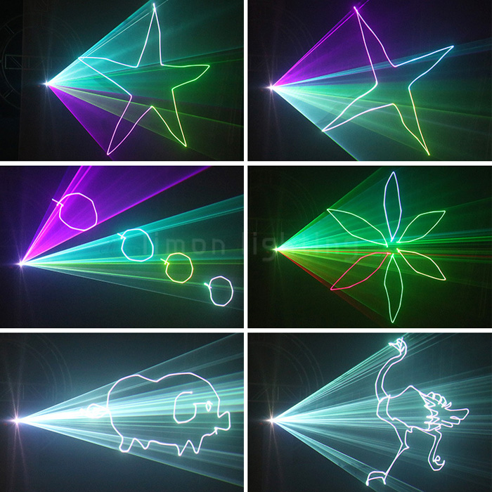 Double Head Double Layer Four Lens Red Blue Laser Line KTV Light