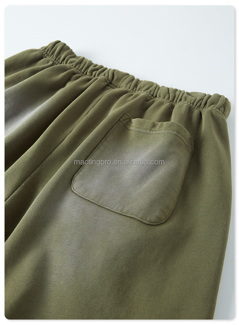 Sun Faded Washed 3d Print Shorts Vintage Stone Acid Wash 100% Cotton Men's Length Shorts