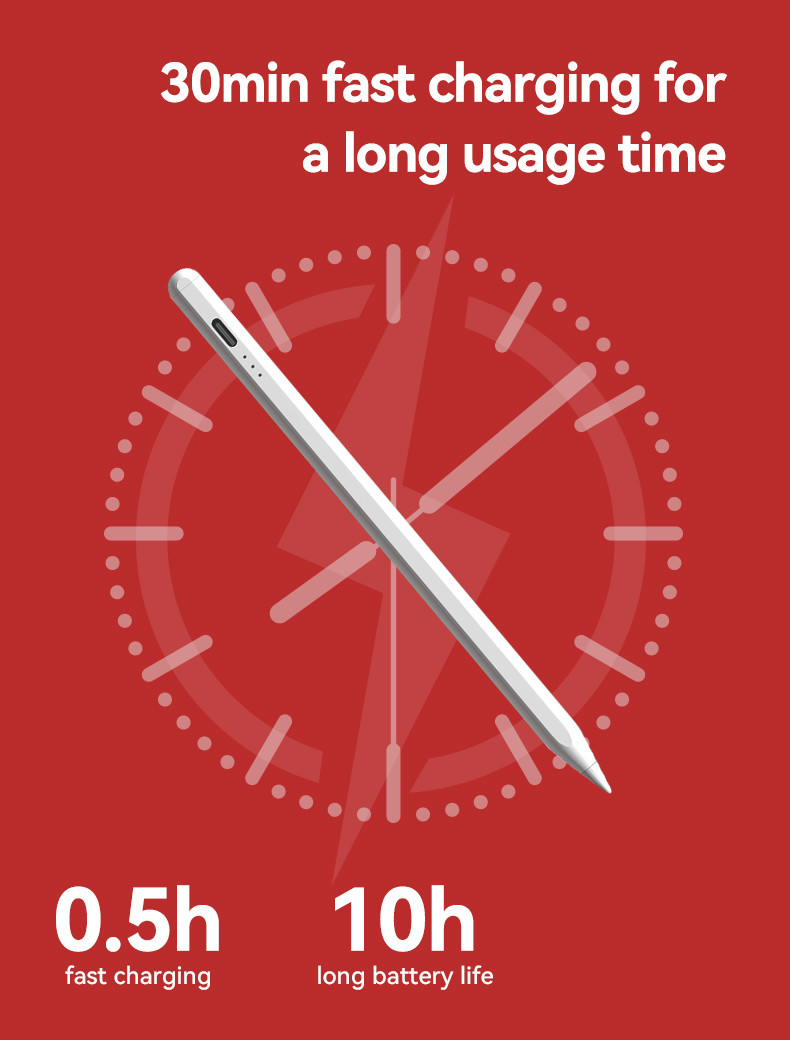 150mAh Battery Active Stylus Pencil with 2048 Levels Pressure Sensitivity
