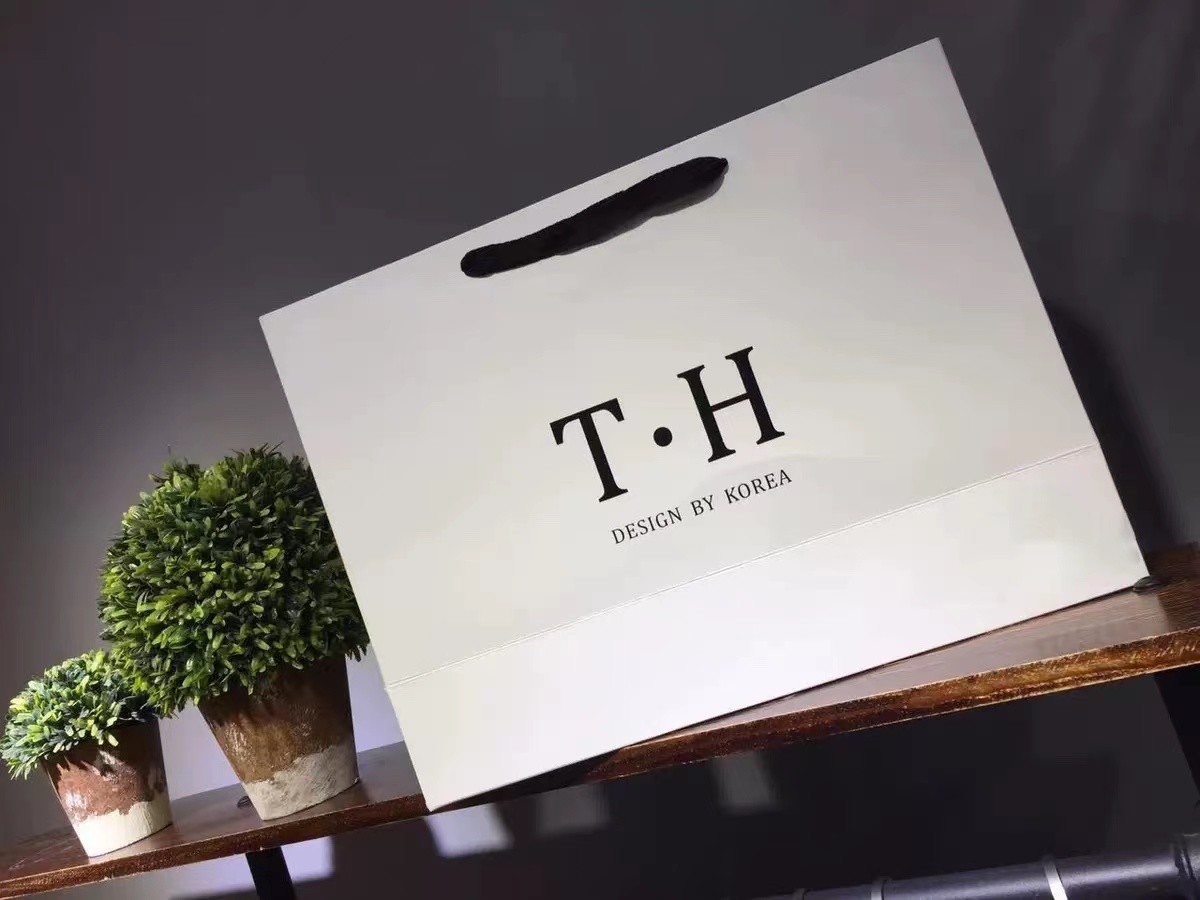 Cosmetics Three Sections Rope Apparel Paper Bag Ivory Board Boutique Packaging Bags