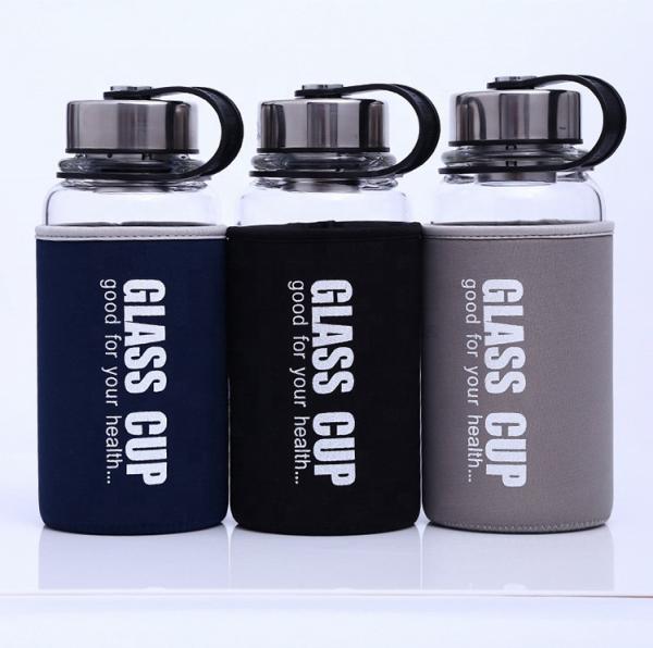 850ml/1000ml Big Size Sports Glass Bottles Durable High Borosilicate Unbreakable