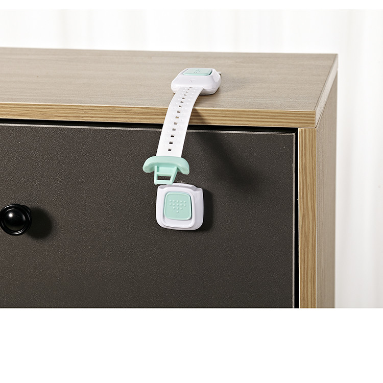 Double Button ABS PE Wardrobe Safety Lock 24*4*1.5cm