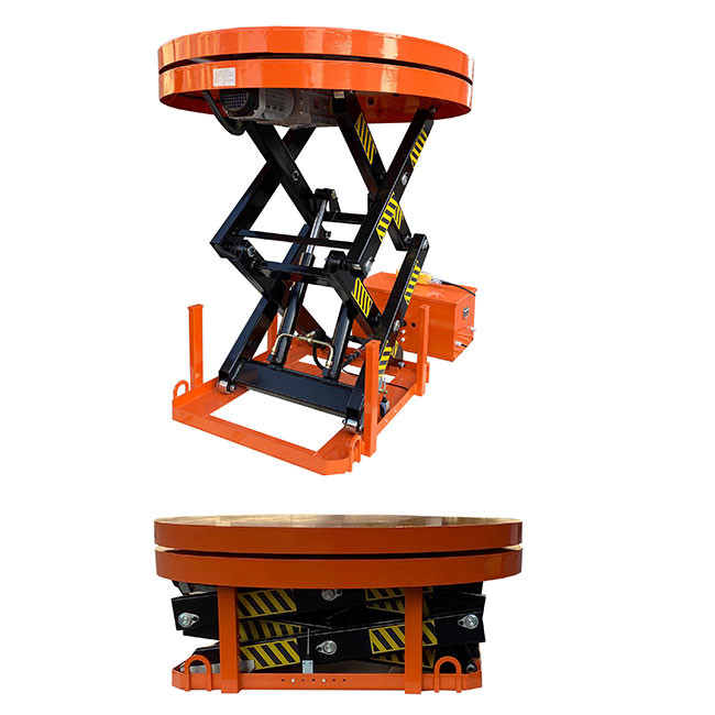 CE Custom Lift Tables Hydraulic Electric Multi Scissors Lift Tables With Rotating Tops 1200mm 1000kg