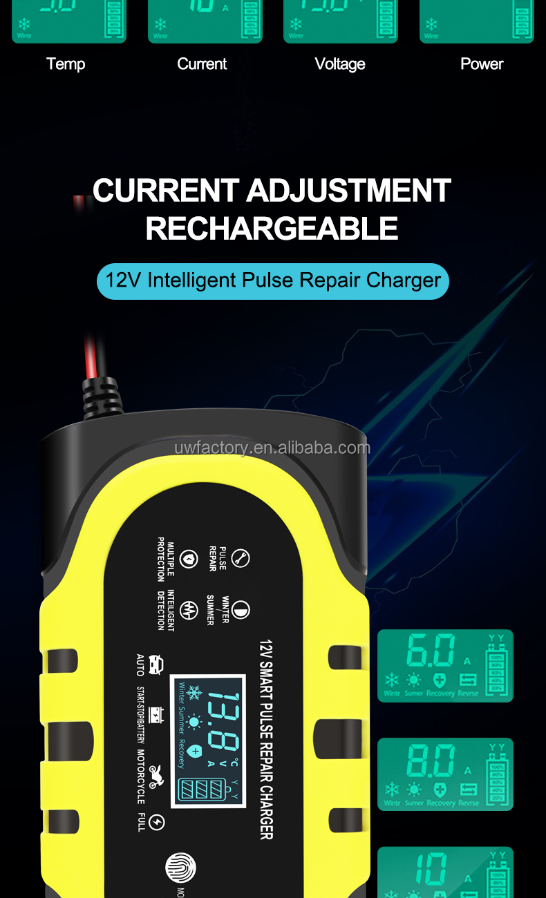 Automatic Maintainer 12V10a 12v20a 12v 30a Smart Charging Pulse to Repair Battery Charger with Overcurrent Protection