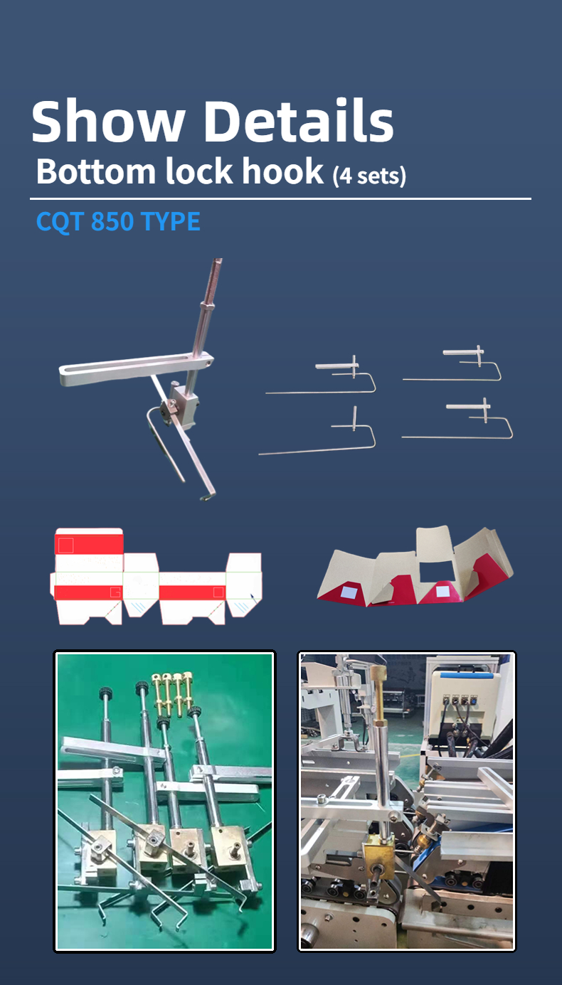 Versatile CQT-850 Automatic 4 6 Corner Folder Gluer for Paper Lunch Box Manufacturing