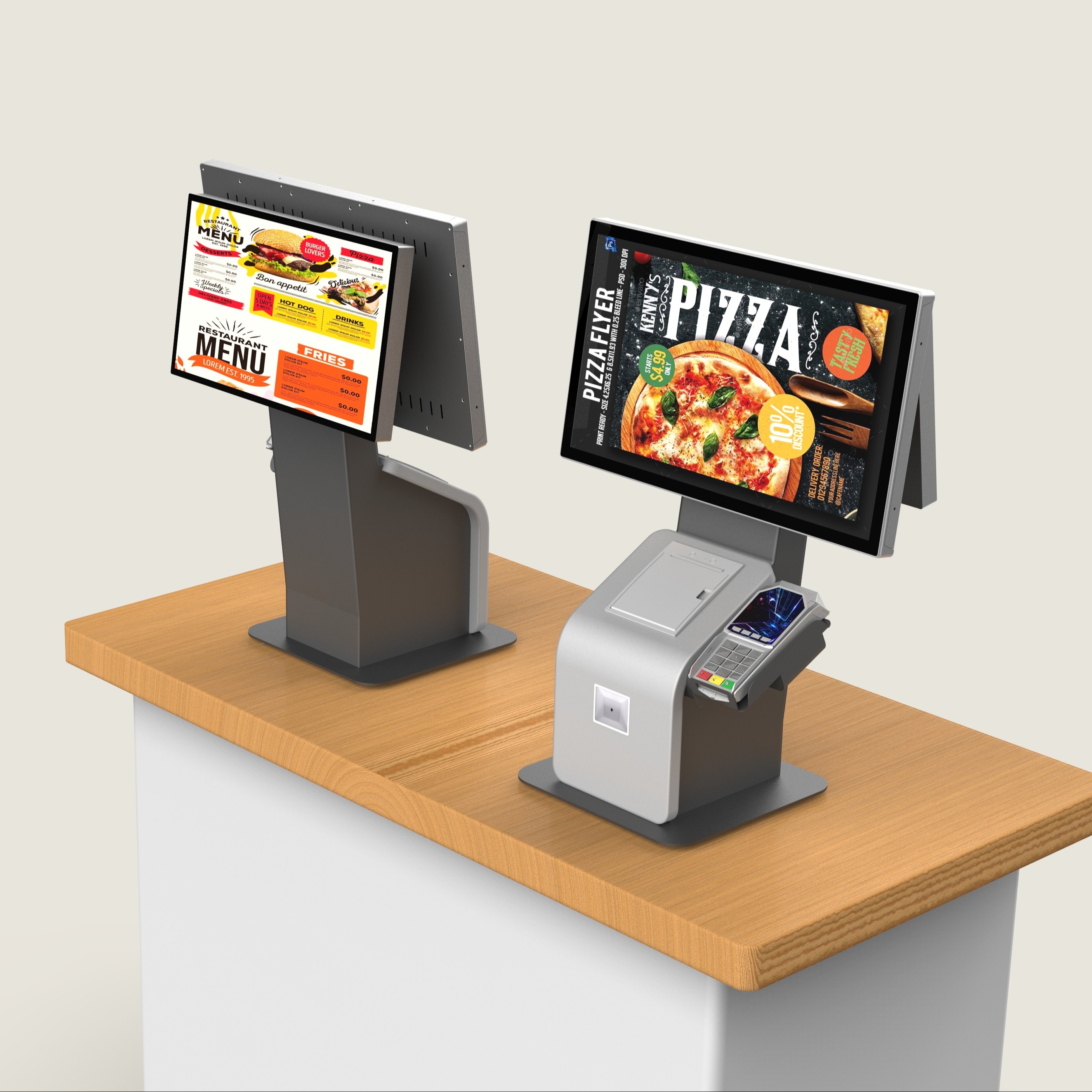 24 Inch Touch Screen Self Service Ordering Kiosk Payment For Supermarket Restaurant