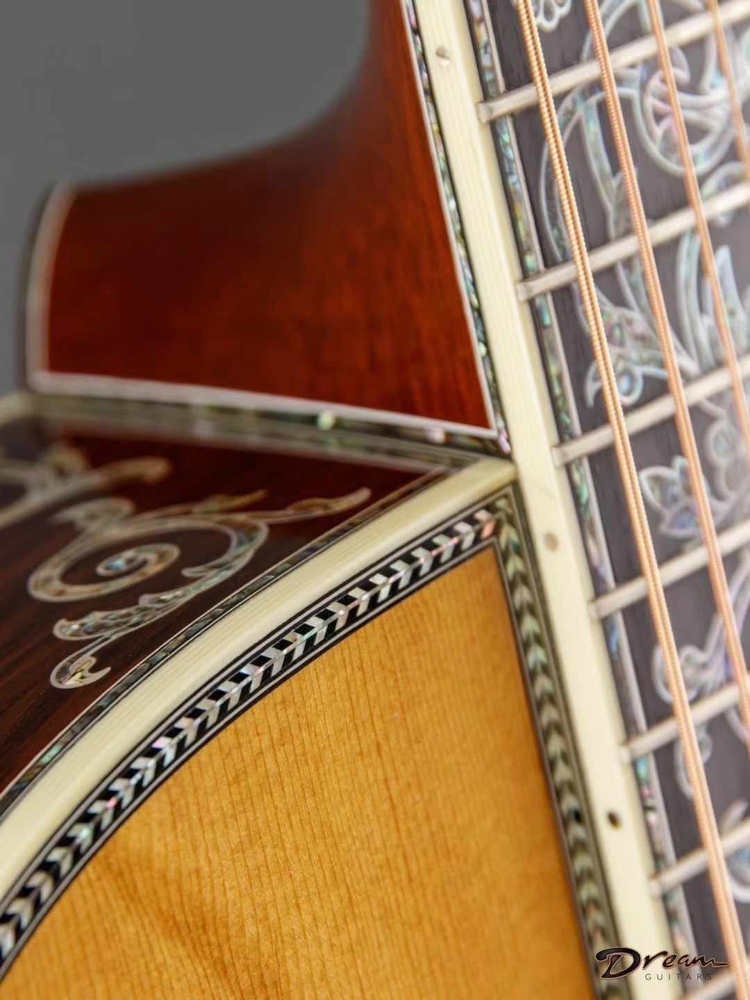 Custom Martin Style D-50 Limited-Edition Dreadnought Acoustic Guitar Natural with Herringbone Binding, Solid Wood Guitar