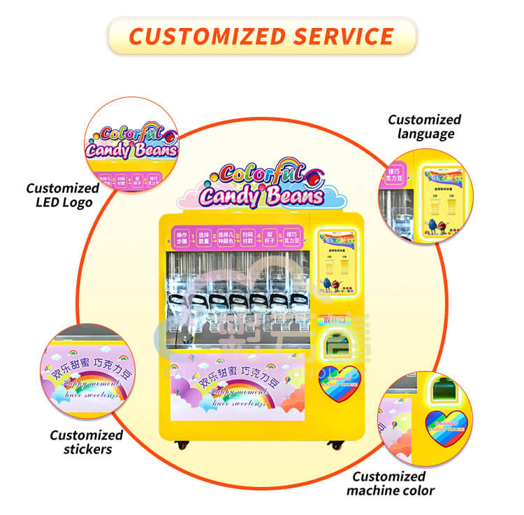 Electric Candy Dispenser Vending Machine 70Kg Capacity With Removable Top