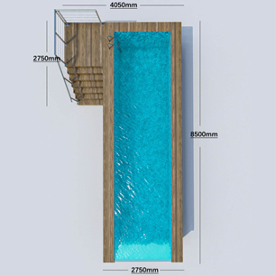 Swimming Swim Spa Pool Transparent Fiber Glass Mosaic Acrylic Panels with LED Lighting