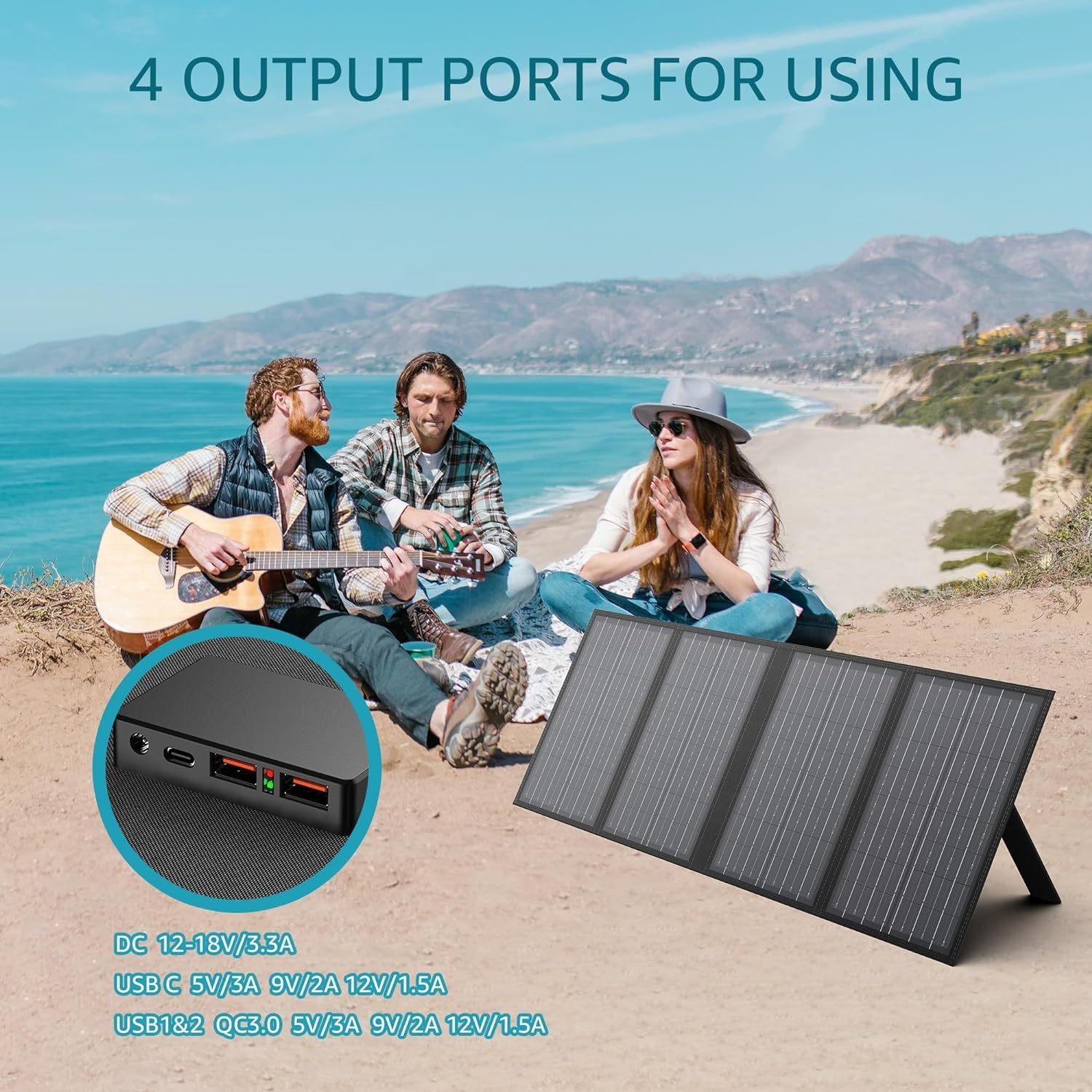 Custom Logo Print Windproof Waterproof Solar Panel Backpack With Monocrystalline Silicon Panel