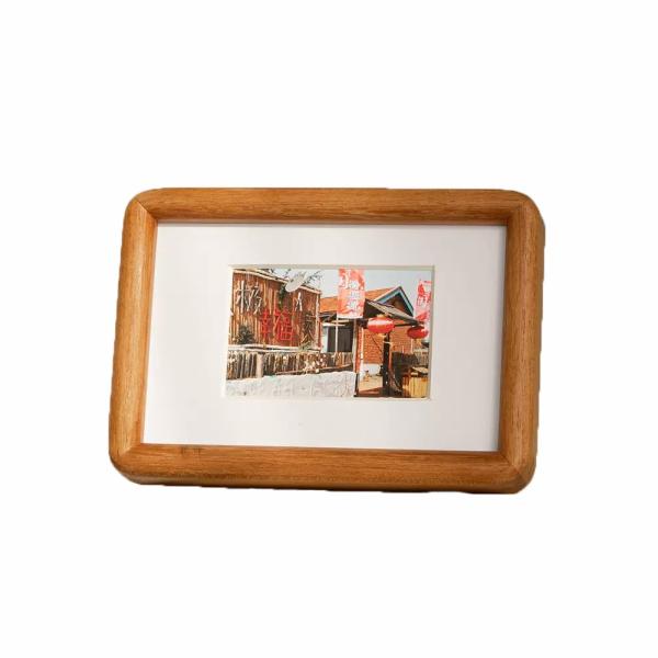 Simplicity Style Small Picture Frames Natural Wooden Photo Frames Tabletop With
