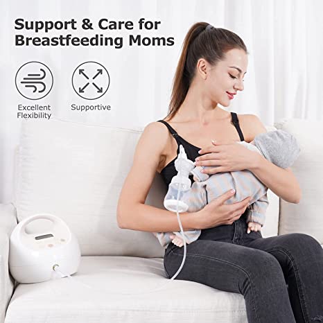 Hands free pumping bra adjustable breast-pumps holding and nursing bra momcozy nursing and pumping bra