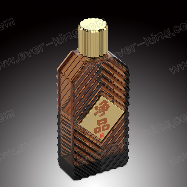 Cork Crystal Rum Liquor Glass Bottles Luxury Custom Design 700ml