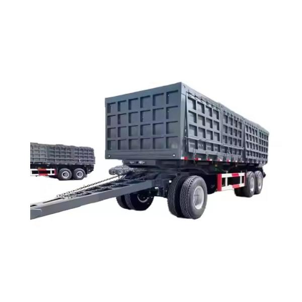 CIMC 3 Axle Draw Bar Side Dump Full Trailer 40-100 Tons Drawbar Towing Dolly