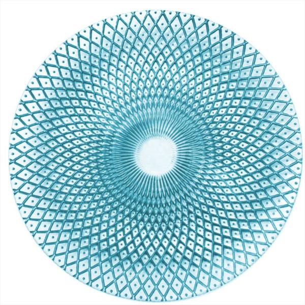 Chic Blue Red Yellow White Glass Charger Plates 12in Diamond Figure Design Glass