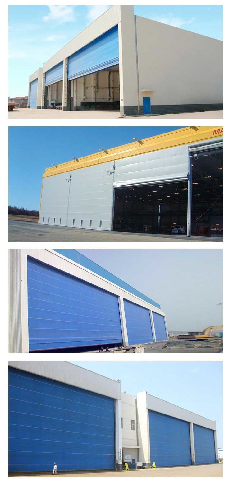 Light Vertical Lift Fabric Aircraft Hangar Door 17m Height 42m Width Schneider System